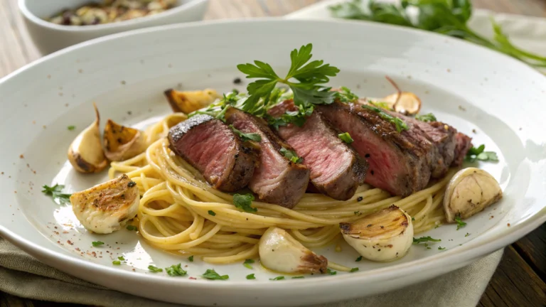Garlic Steak Pasta