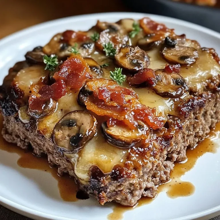 Bacon Mushroom Swiss Meatloaf: Delicious and Savory Recipe