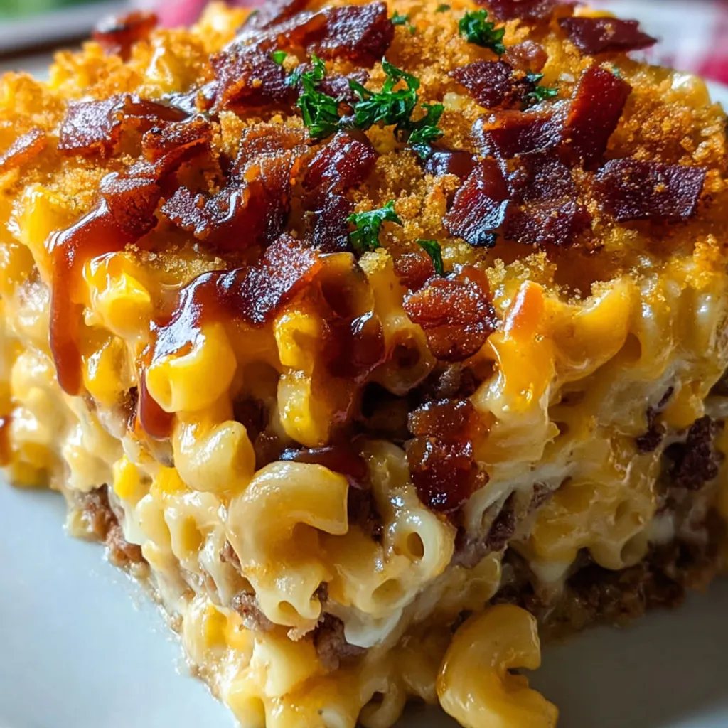 BBQ Bacon Mac and Cheese Lasagna
