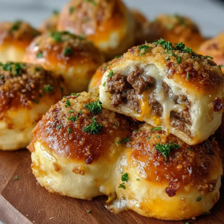 Cheese-Stuffed Garlic Parmesan Burger Bombs