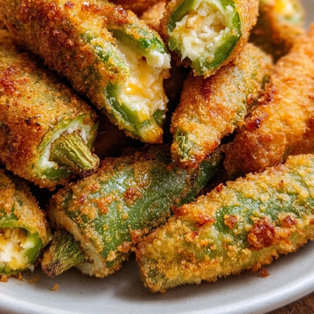Cheese Stuffed Okra Recipe: Spicy Pepper Jack Delight