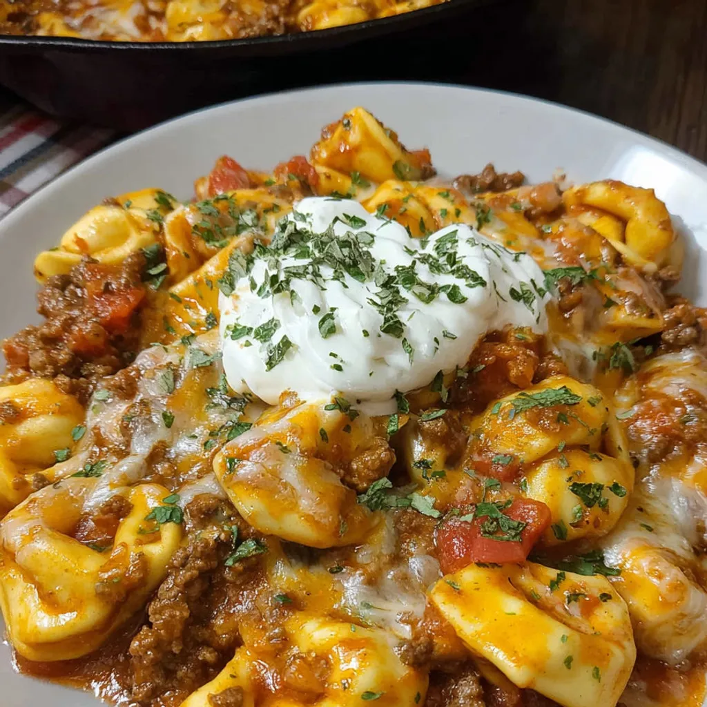 Cheesy Beef Enchilada Tortellini Recipe