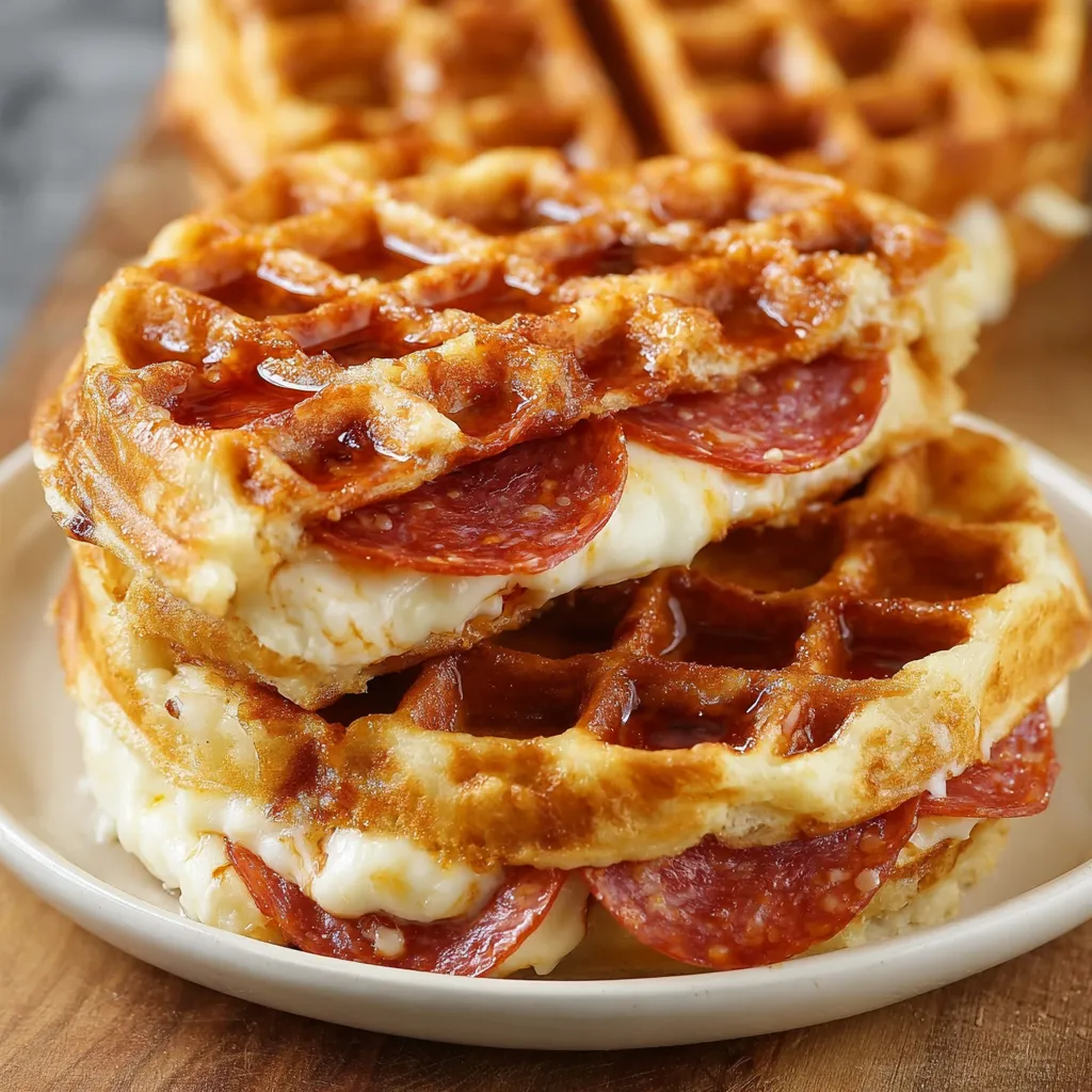Cheesy Pizza Stuffed Waffles: a Delicious Twist!