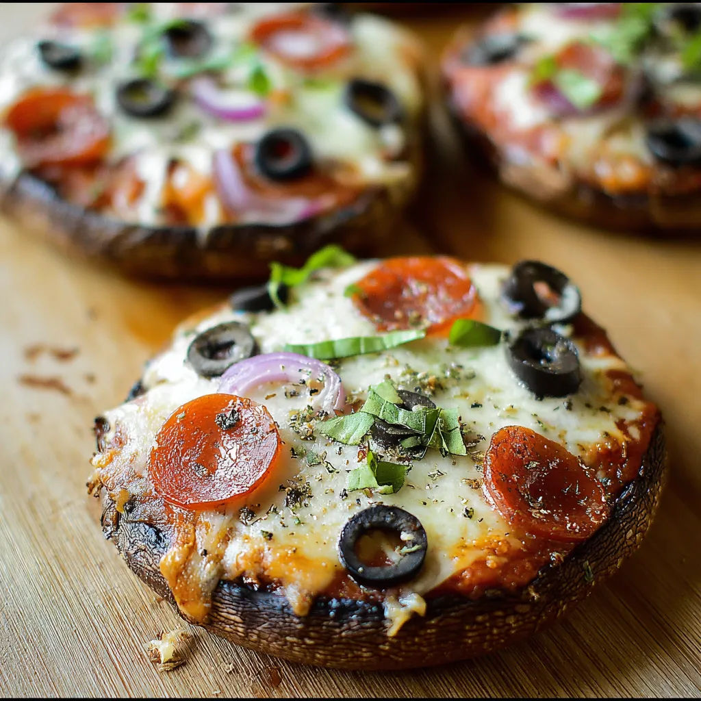 Cheesy Portobello Mushroom Pizza Bake