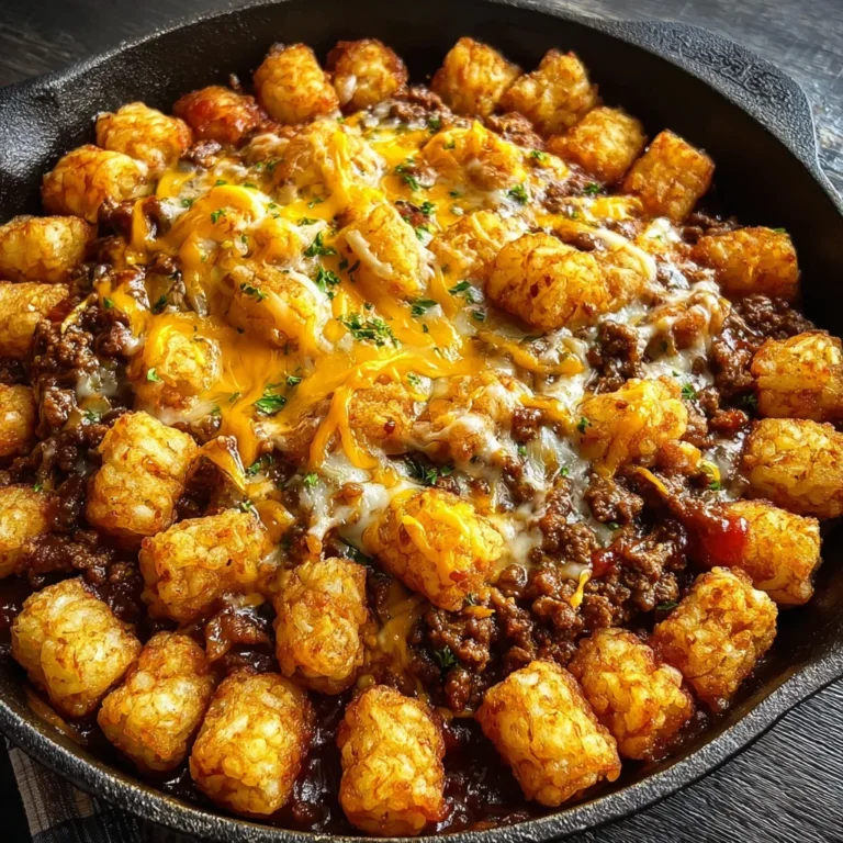 Cheesy Tater Tot Sloppy Joe Skillet
