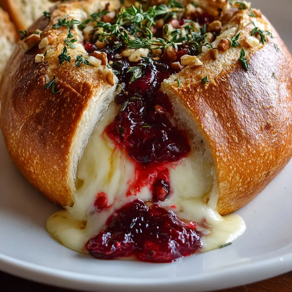 Cranberry Baked Brie Bread Bowl Recipe