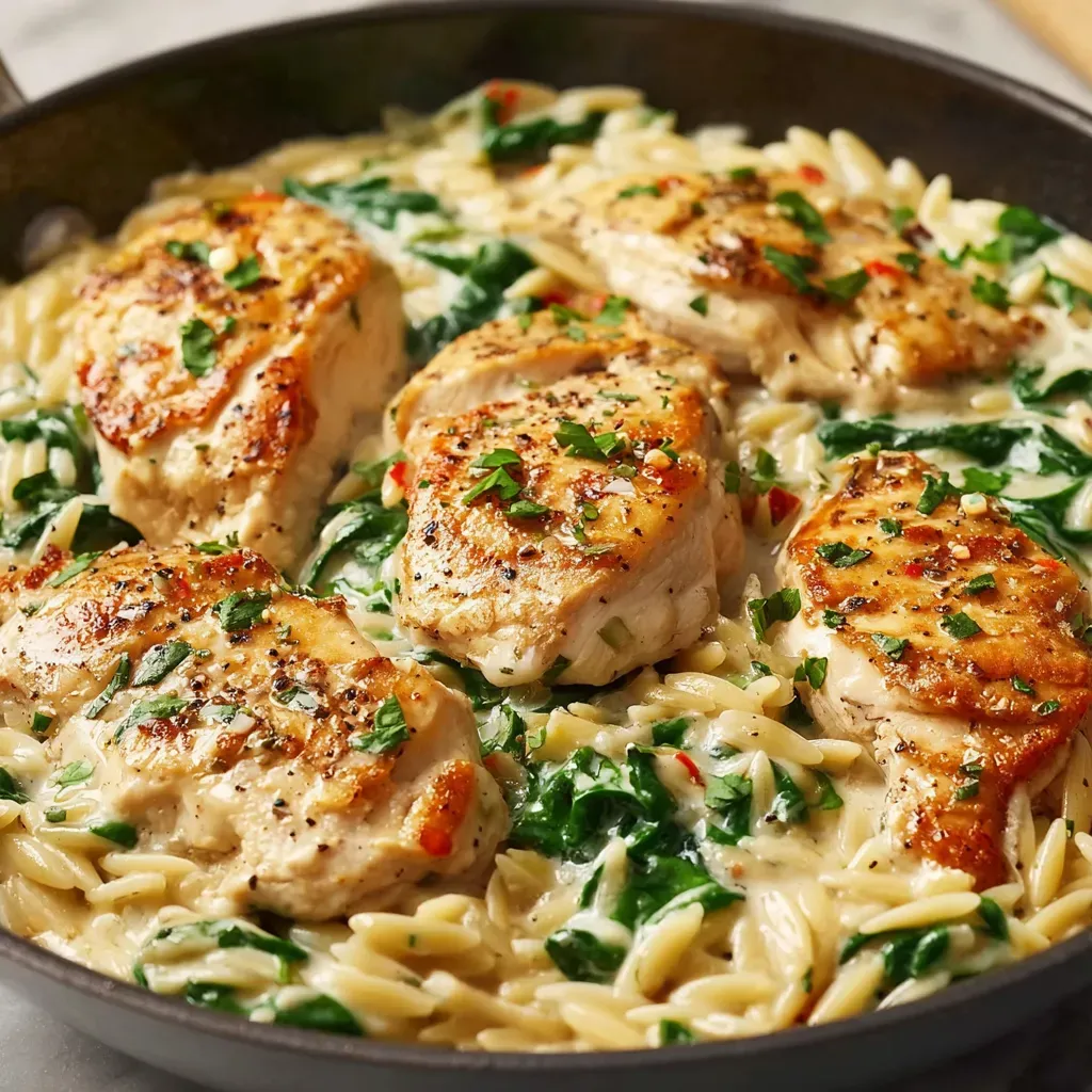 Creamy Boursin Orzo Chicken Recipe