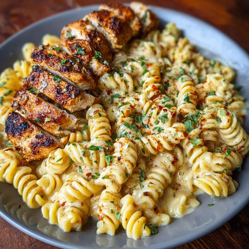 Creamy Rotini Pasta with Cheesy Italian Herb Alfredo