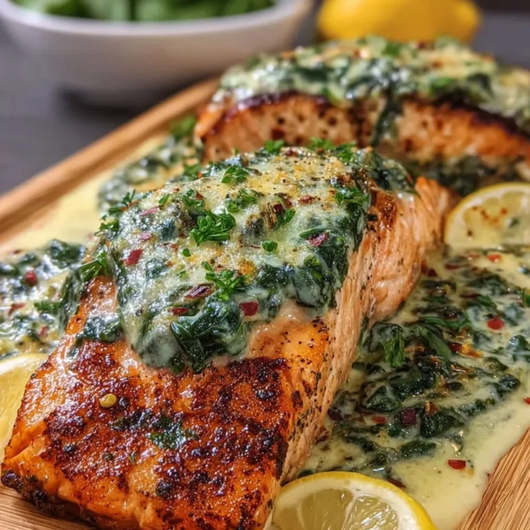 Creamy Spinach Baked Salmon: Delicious Seafood Recipe