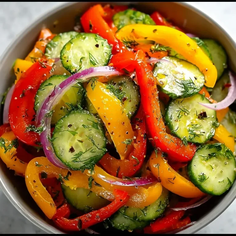 Crisp Cucumber Salad with Sweet Pepper Dressing