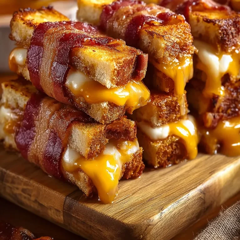 Crispy Bacon-Wrapped Grilled Cheese Sticks