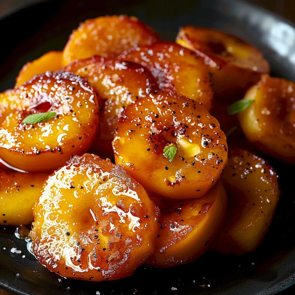 Crispy Pan-Seared Sweet Peaches