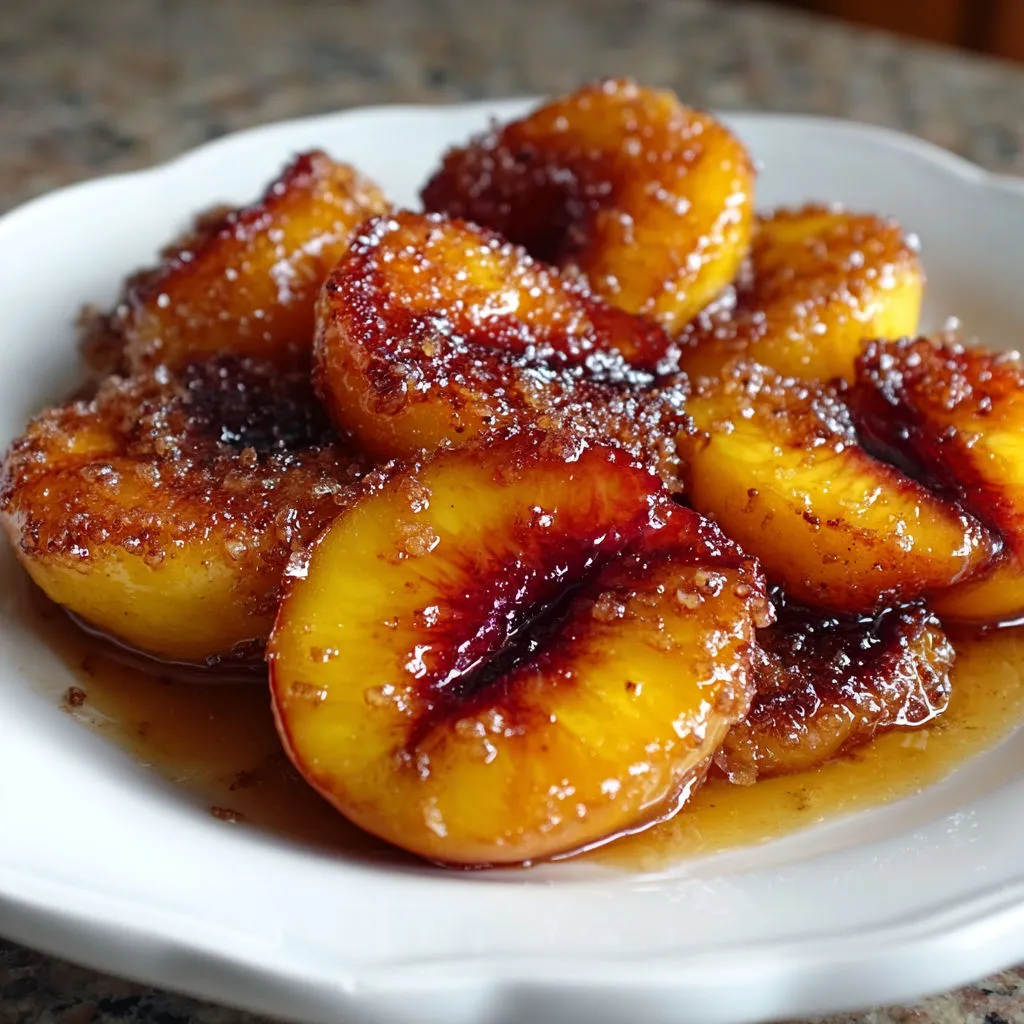 Crispy Southern Fried Peaches with Brown Sugar