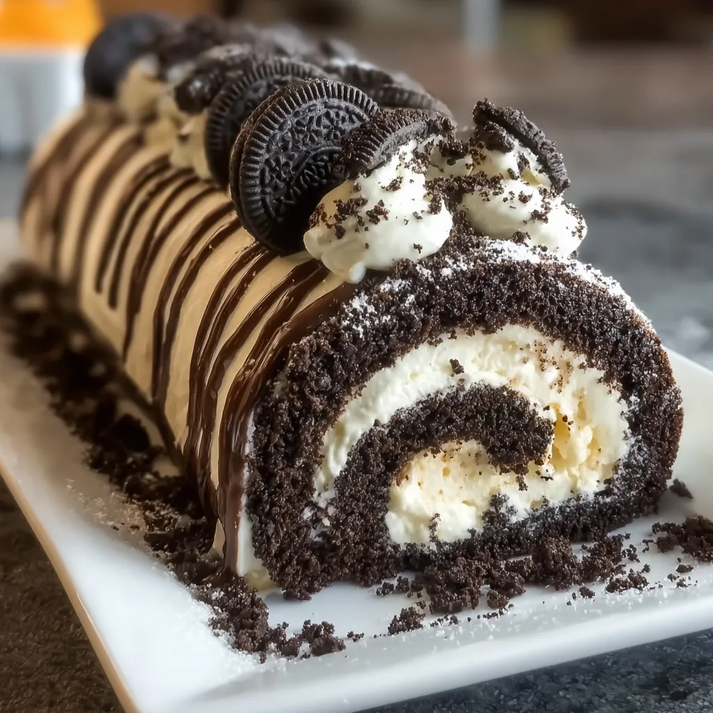 Decadent Oreo Chocolate Swiss Roll Recipe