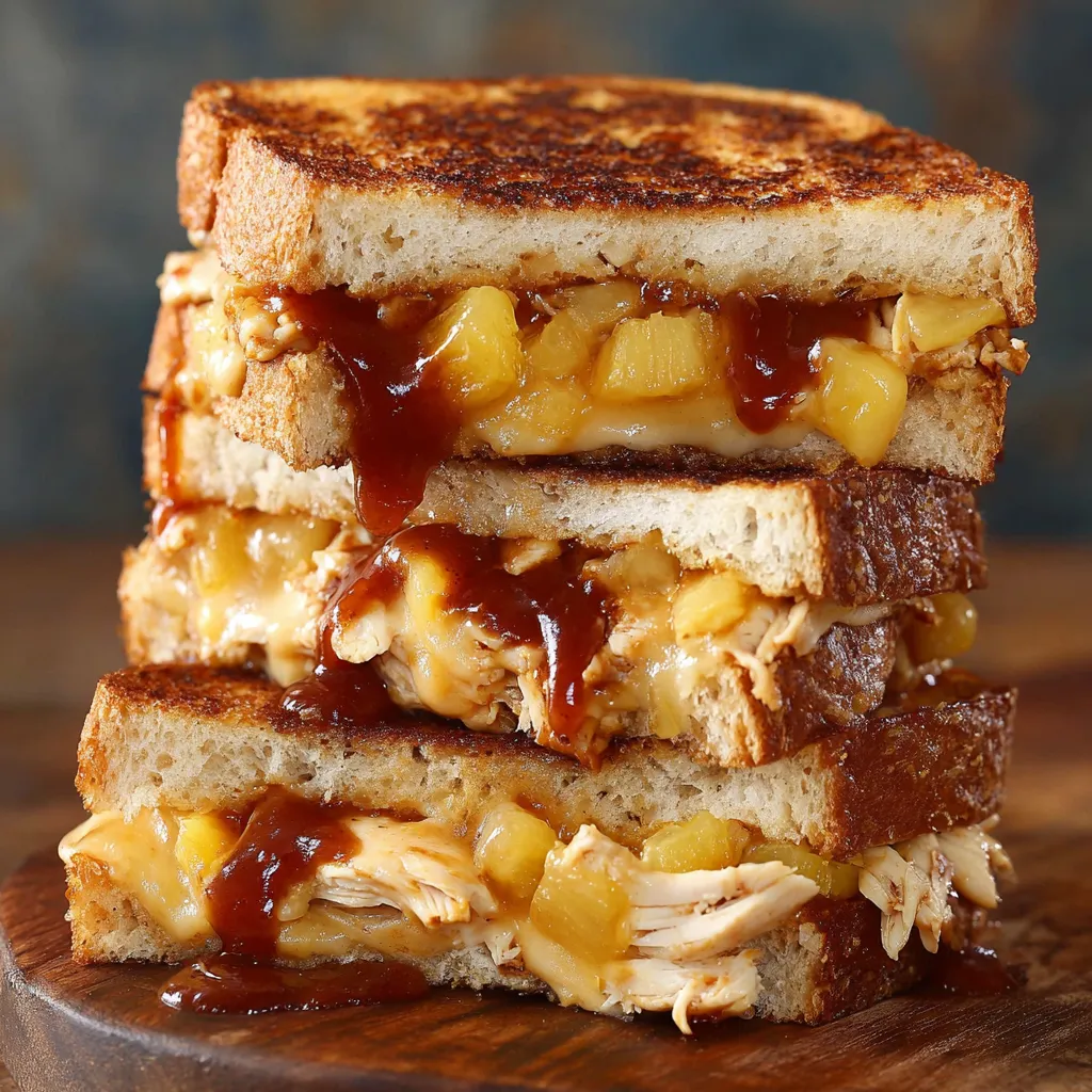 Delicious BBQ Chicken Pineapple Grilled Cheese Recipe