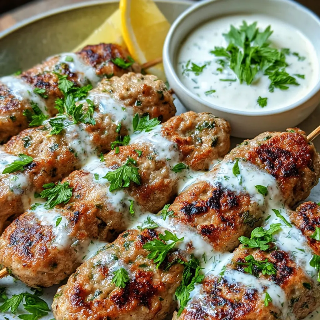 Delicious Chicken Kofta with Flavorful Garlic Yogurt Sauce