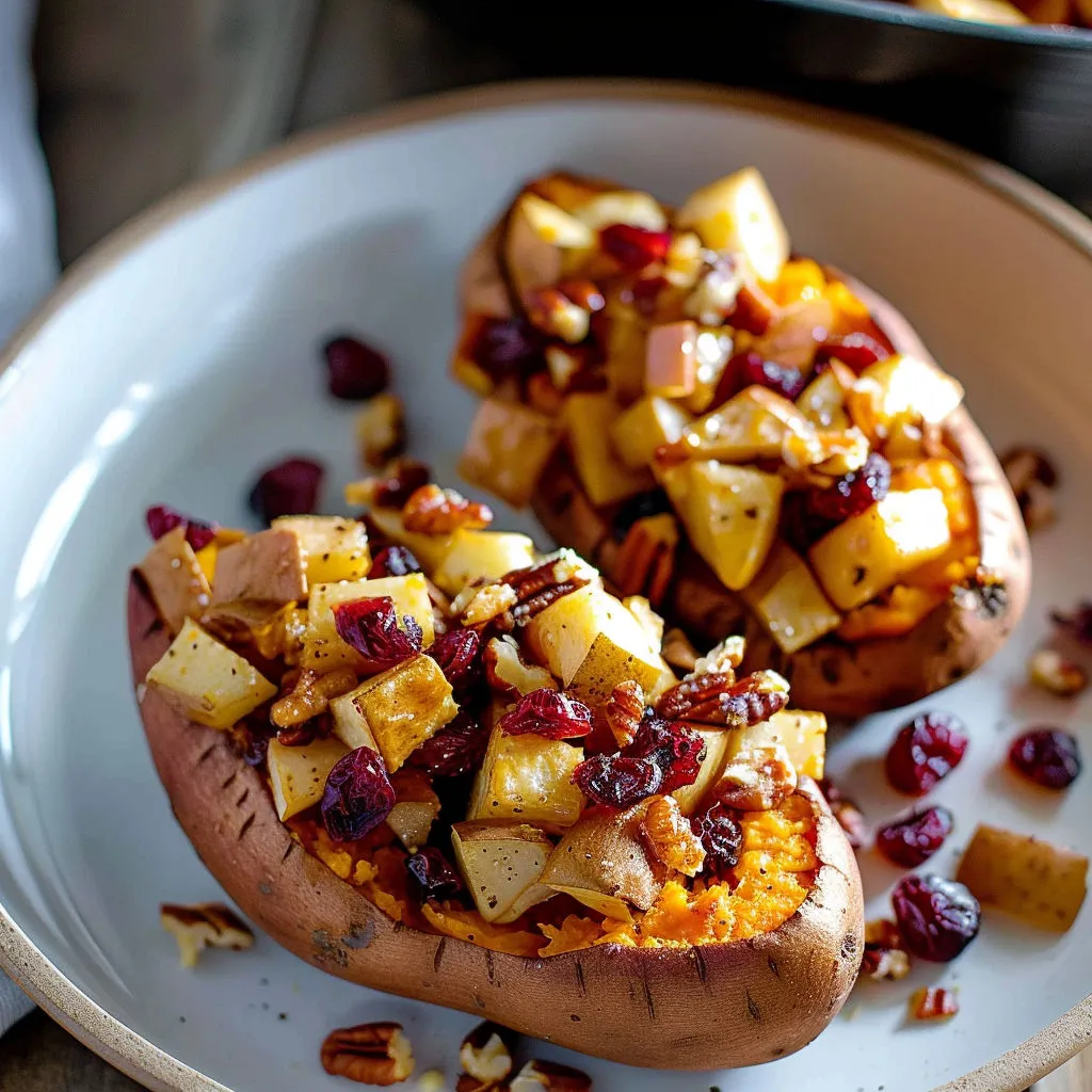 Delicious Cranberry Apple Stuffed Potatoes