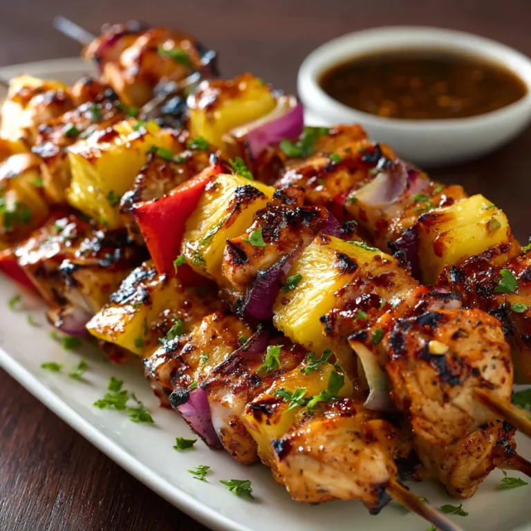 Delicious Hawaiian Chicken Pineapple Skewers