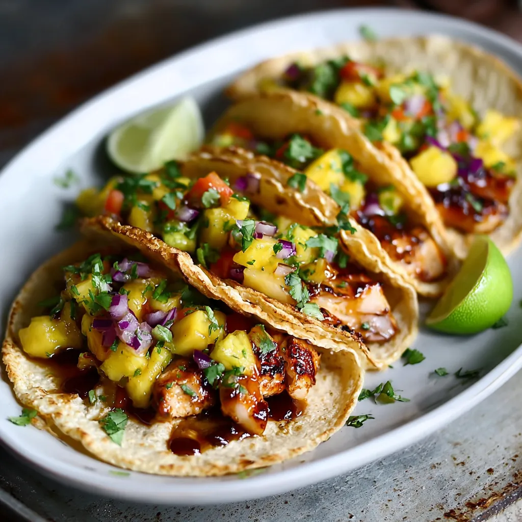 Delicious Hawaiian Huli Huli Chicken Tacos