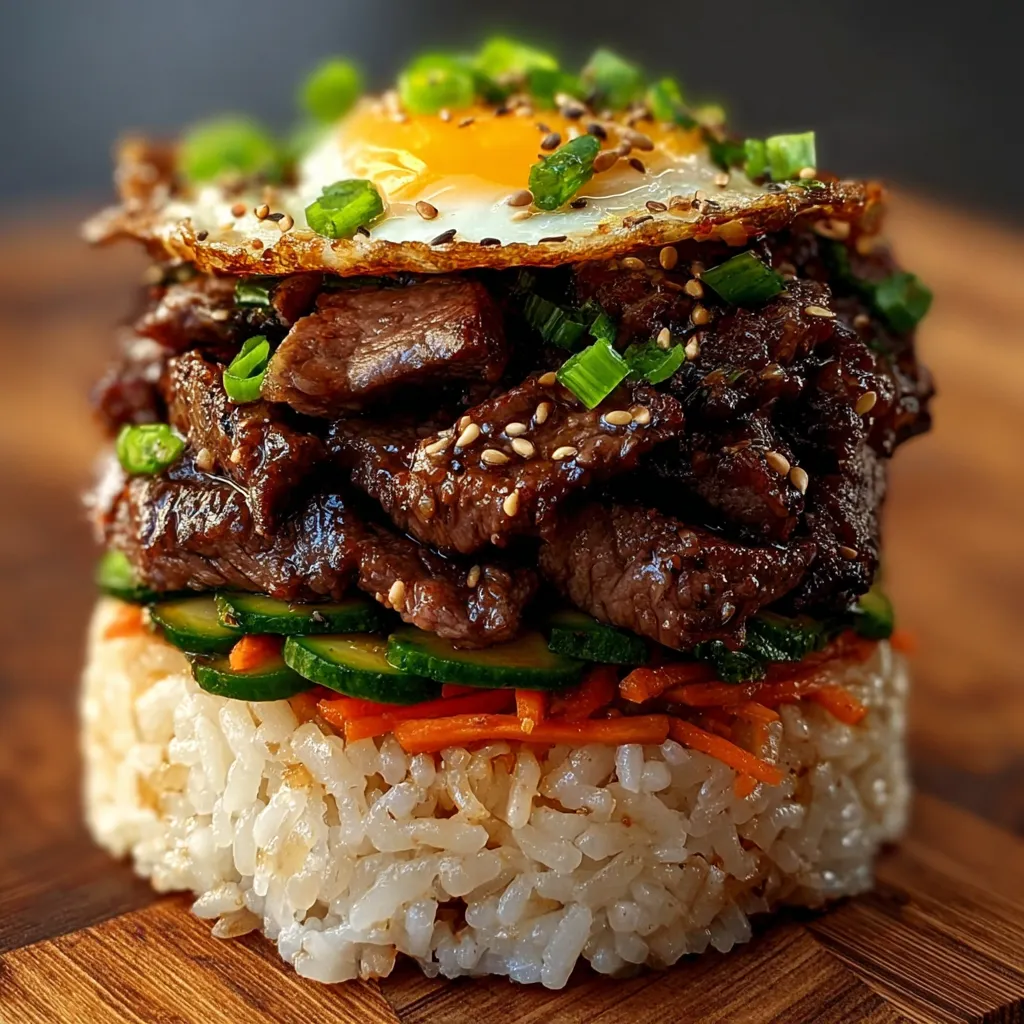 Delicious Korean BBQ Beef Rice Stack Recipe