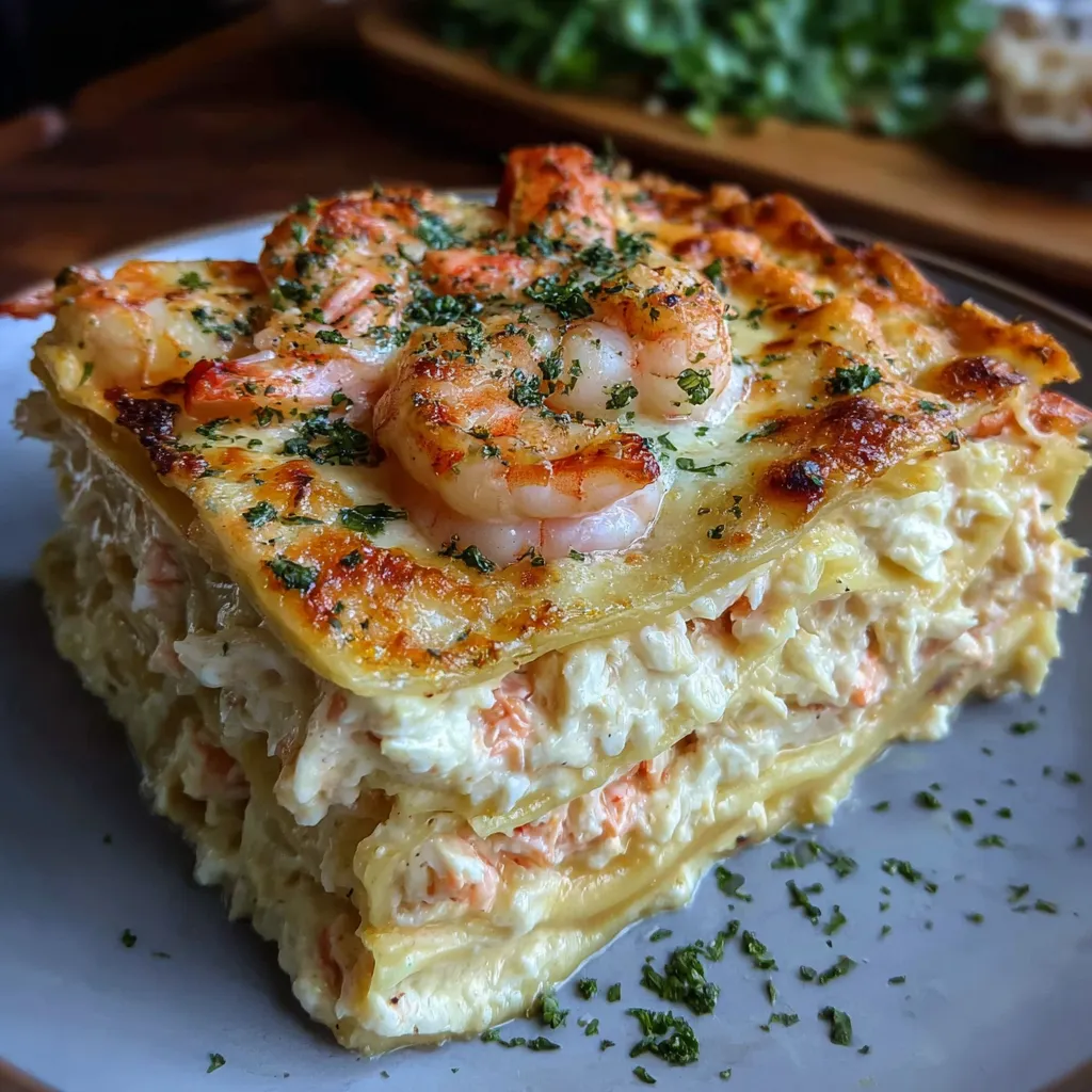 Delicious Seafood Lasagna with Shrimp and Crab