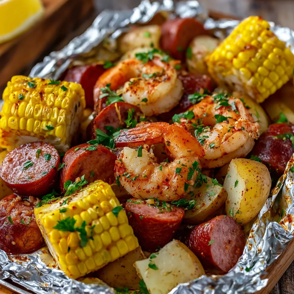 Delicious Shrimp Corn Potato Sausage Foil Pack Recipe