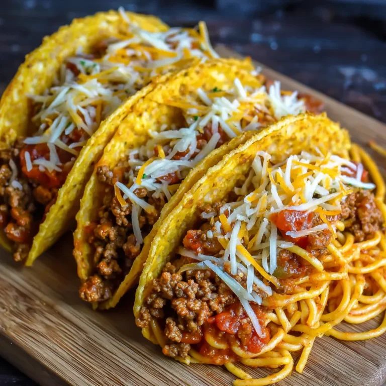 Delicious Spaghetti Tacos with Ground Beef