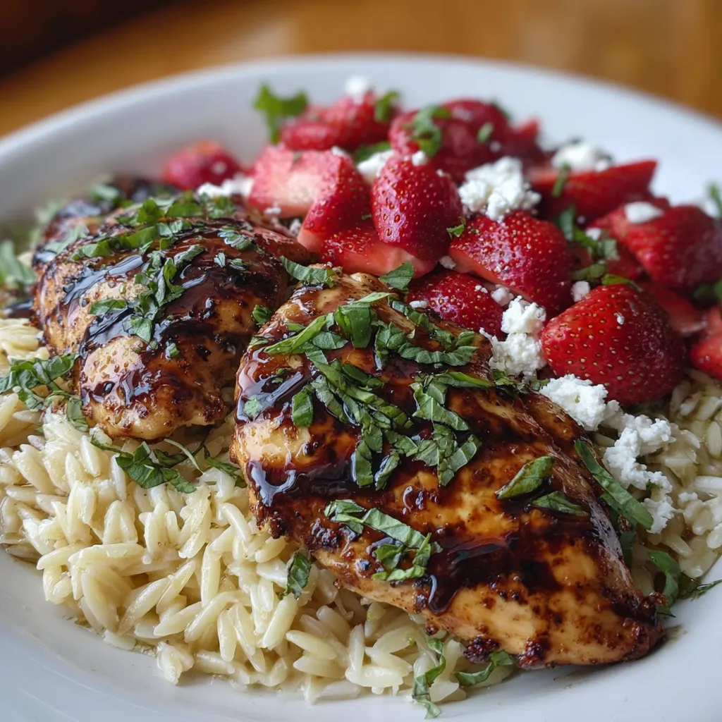 Delicious Strawberry Balsamic Chicken Orzo Recipe