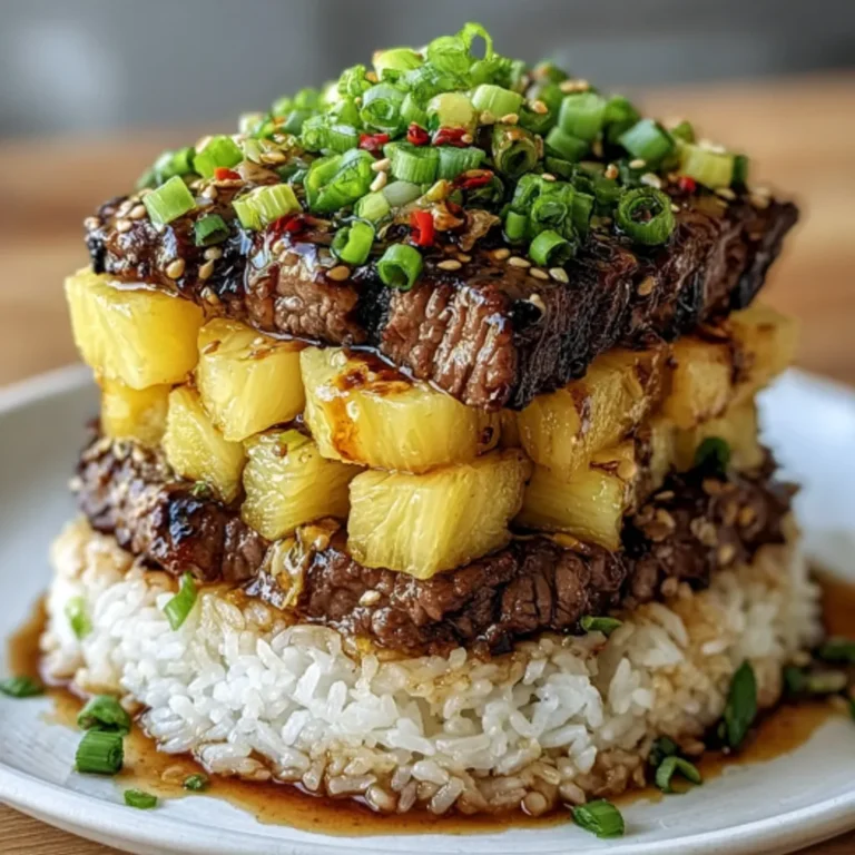 Delicious Teriyaki Beef Pineapple Rice Stack Recipe