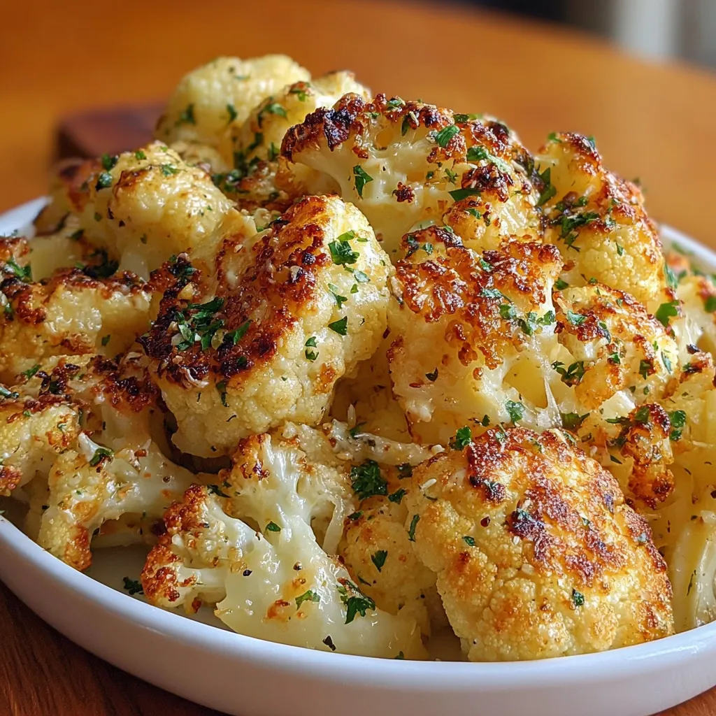 Garlic Parmesan Cauliflower with Cheesy Goodness