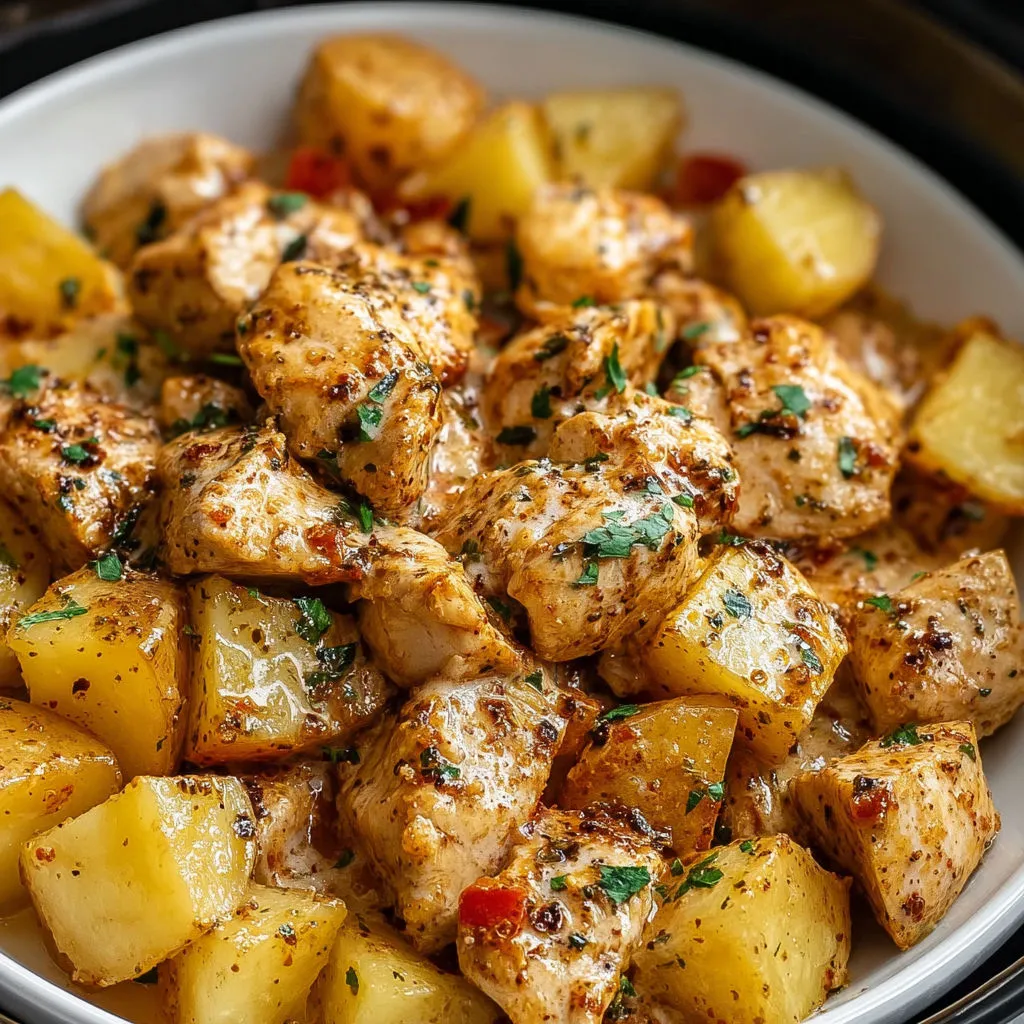 Garlic Parmesan Chicken Potatoes: Easy Crockpot Recipe