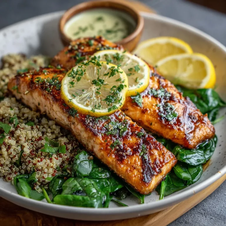 Grilled Lemon Herb Salmon with Quinoa Recipe