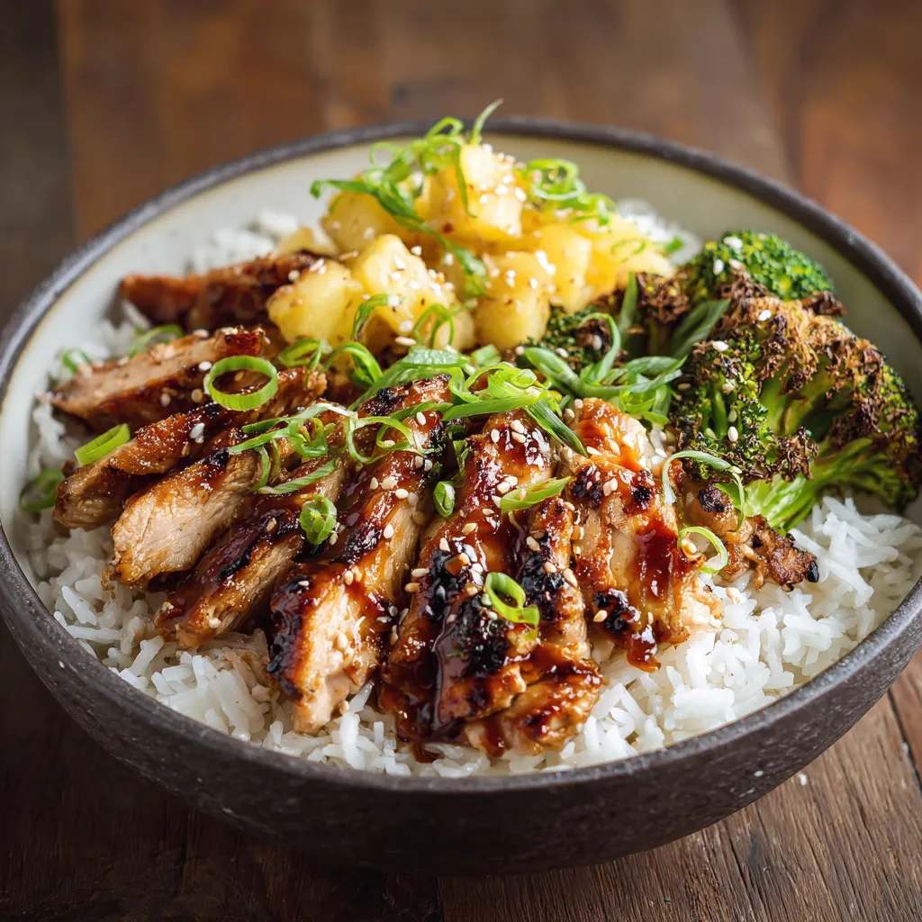 Hawaiian Huli Huli Chicken Rice Bowl Recipe