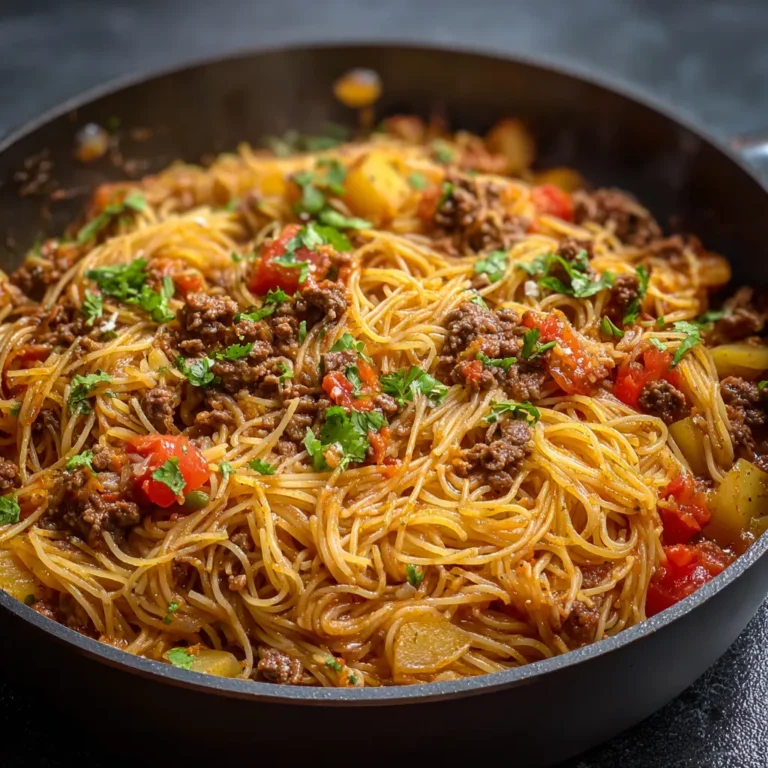 Hearty Beef and Potato Fideo Casserole
