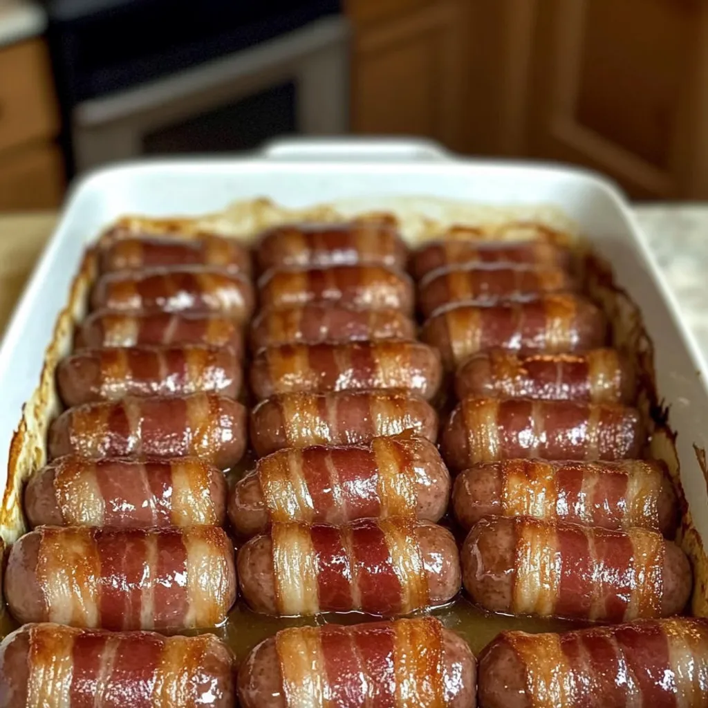 Irresistible Bacon-Wrapped Smokies with Brown Sugar