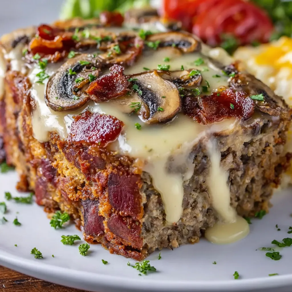 Irresistible Double Bacon Swiss Mushroom Melt