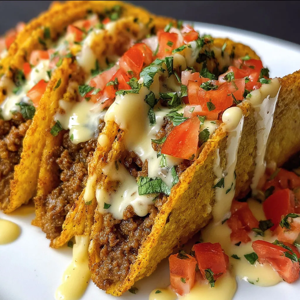 Irresistible Loaded Taco with Creamy Cheese Sauce