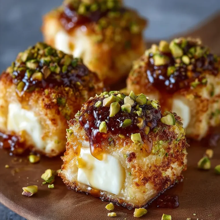 Irresistible Pistachio Crusted Brie Bites with Glaze
