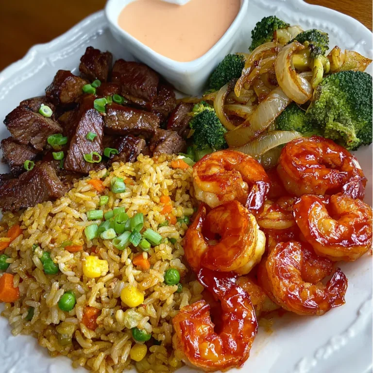 Juicy Hibachi Steak and Shrimp with Flavorful Rice