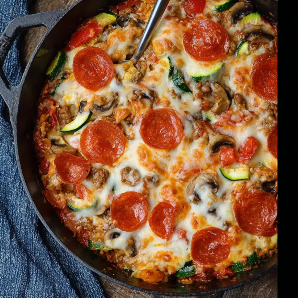 Low Carb Pepperoni Pizza Skillet Recipe