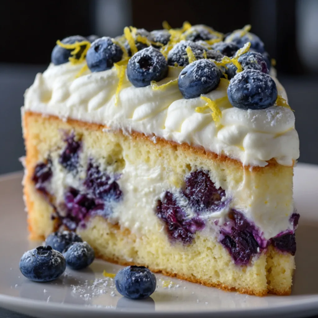 Luscious Blueberry Lemon Creme Cake Recipe