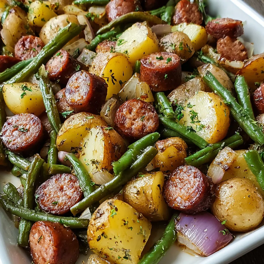 One-Pan Sausage Green Beans: Easy Weeknight Dinner Recipe
