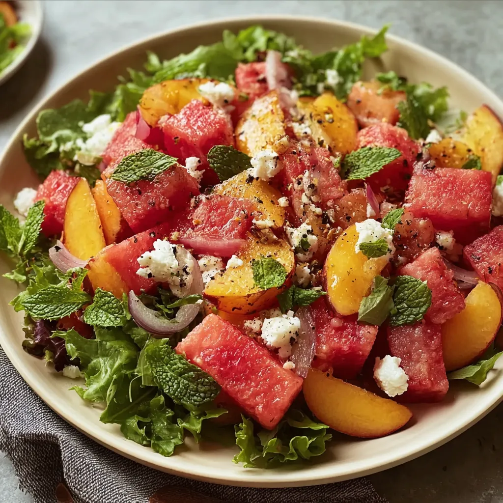 Refreshing Watermelon Peach Salad: Easy Summer Recipe