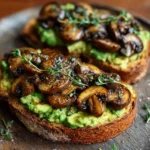 Savory Avocado Mushroom Toast with Garlic Butter