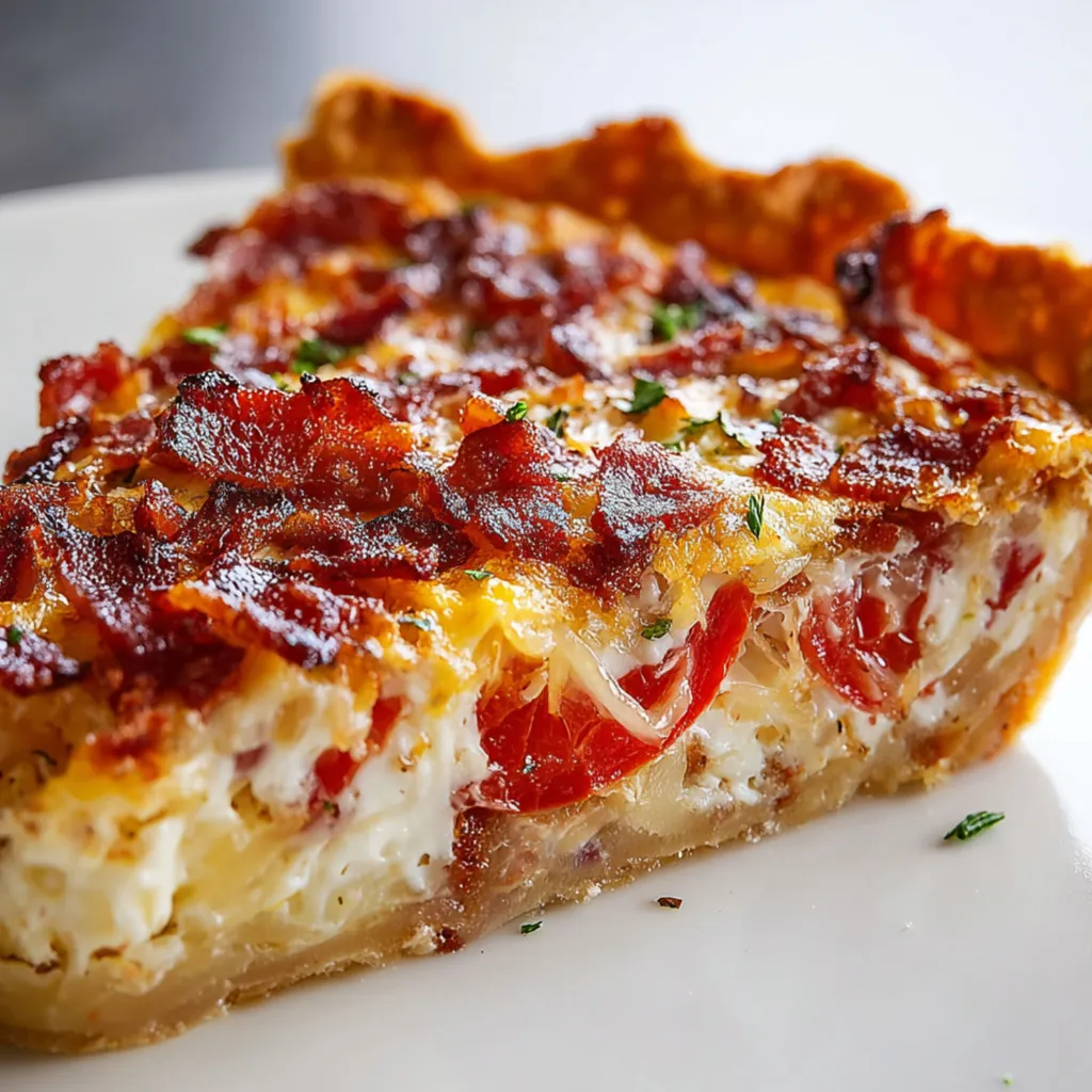 Savory Bacon and Onion Tomato Pie Recipe