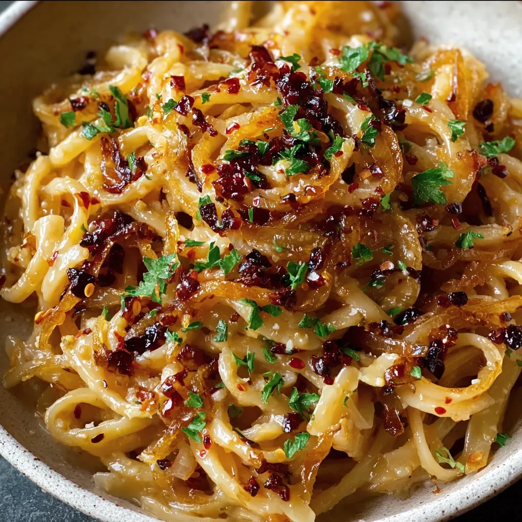 Savory Caramelized Onion Chili Pasta Recipe