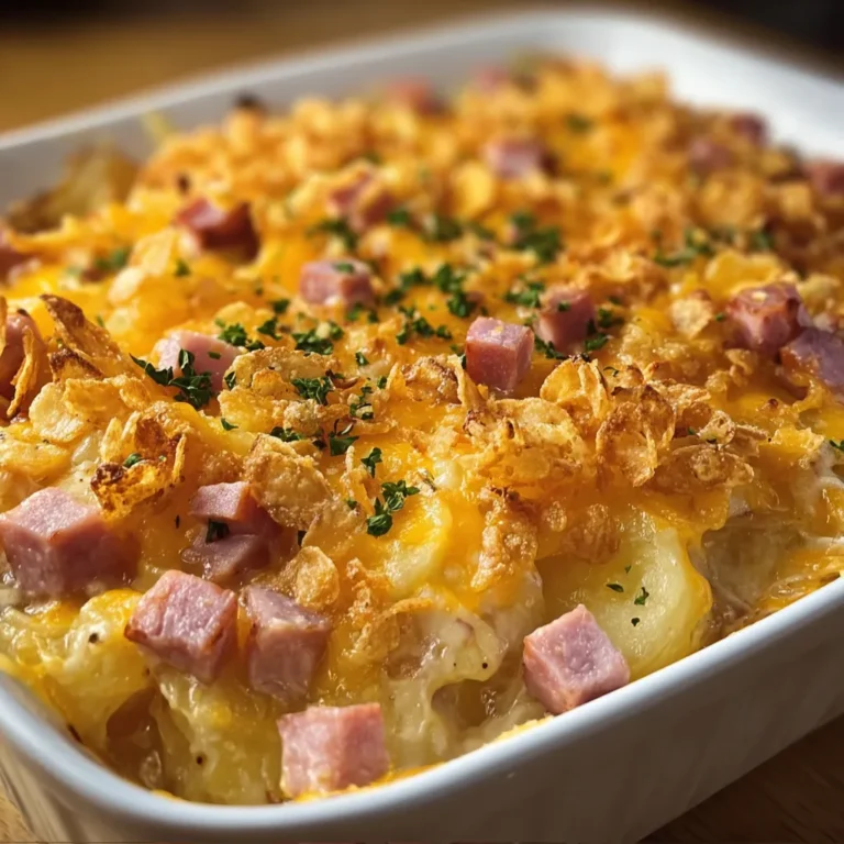 Savory Cheesy Ham Potato Bake