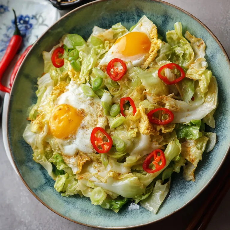 Savory Chinese Cabbage Egg Stir Fry Recipe