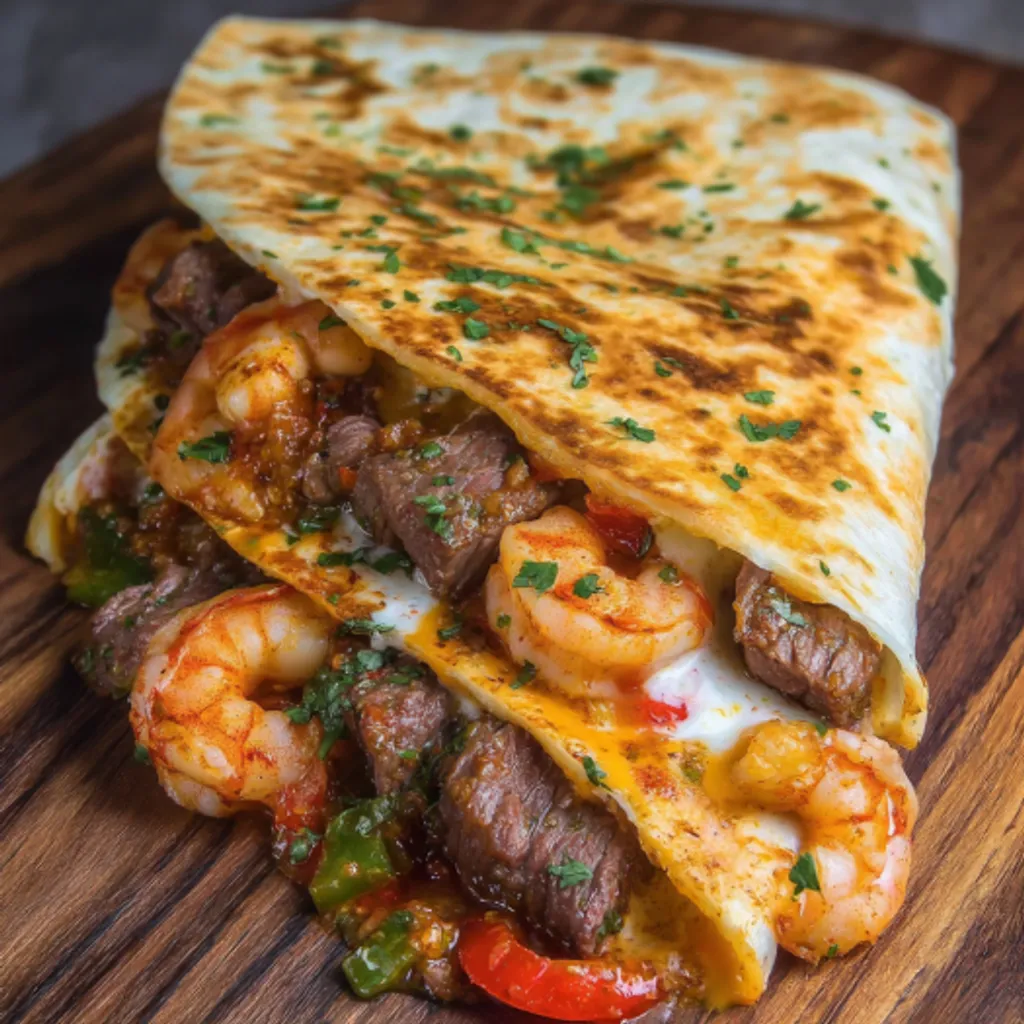 Savory Creole Steak and Shrimp Quesadillas