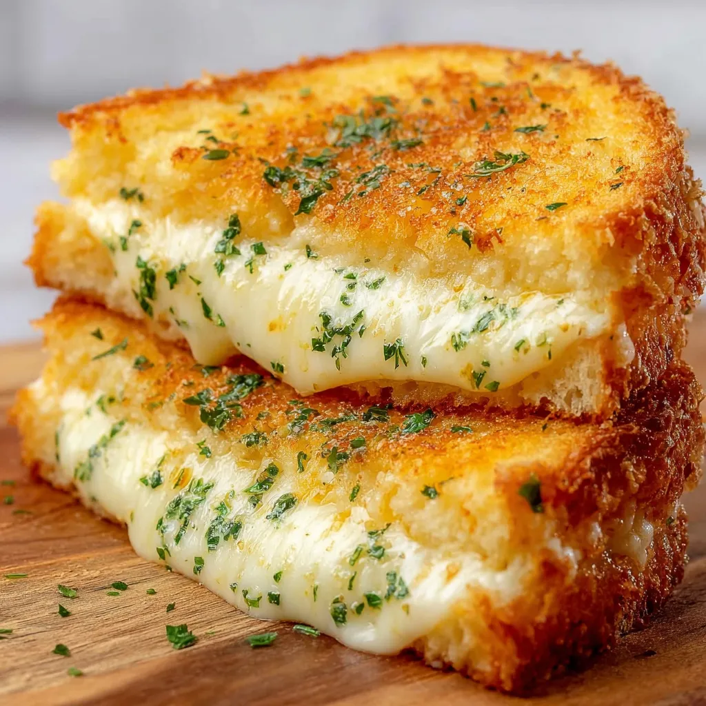 Savory Garlic Bread Grilled Cheese Recipe